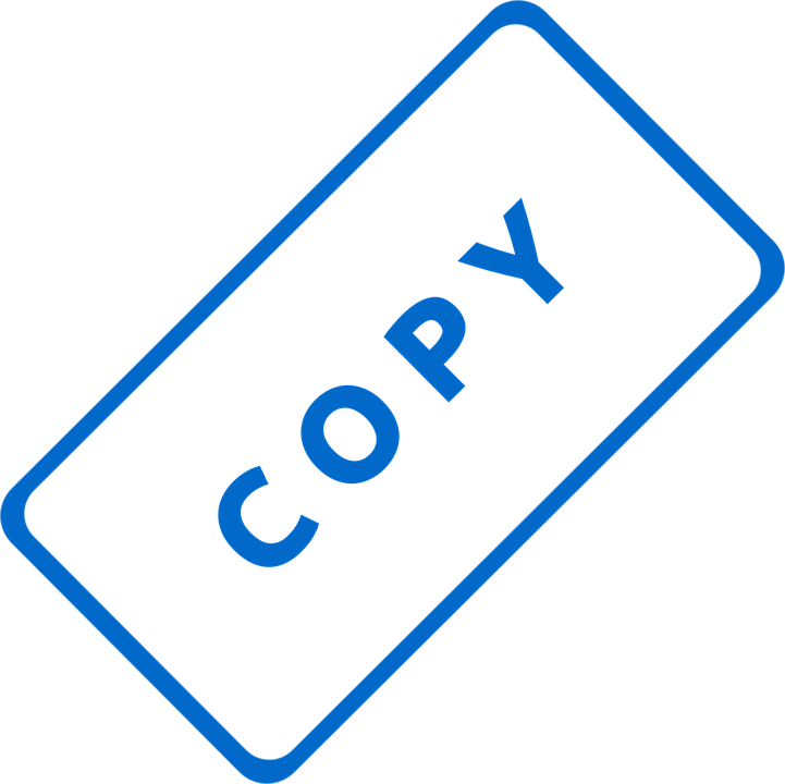Blue Copy Stamp Icon PNG image