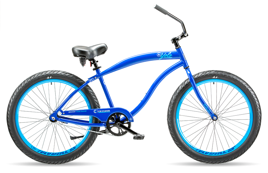 Blue Cruiser Bikewith Black Tyres PNG image