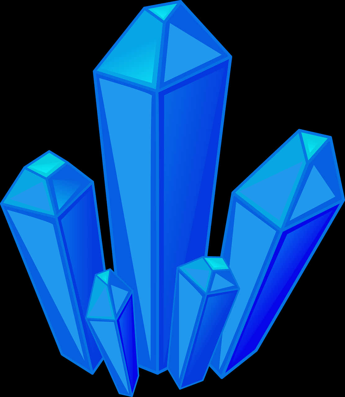 Blue Crystal Cluster Illustration PNG image