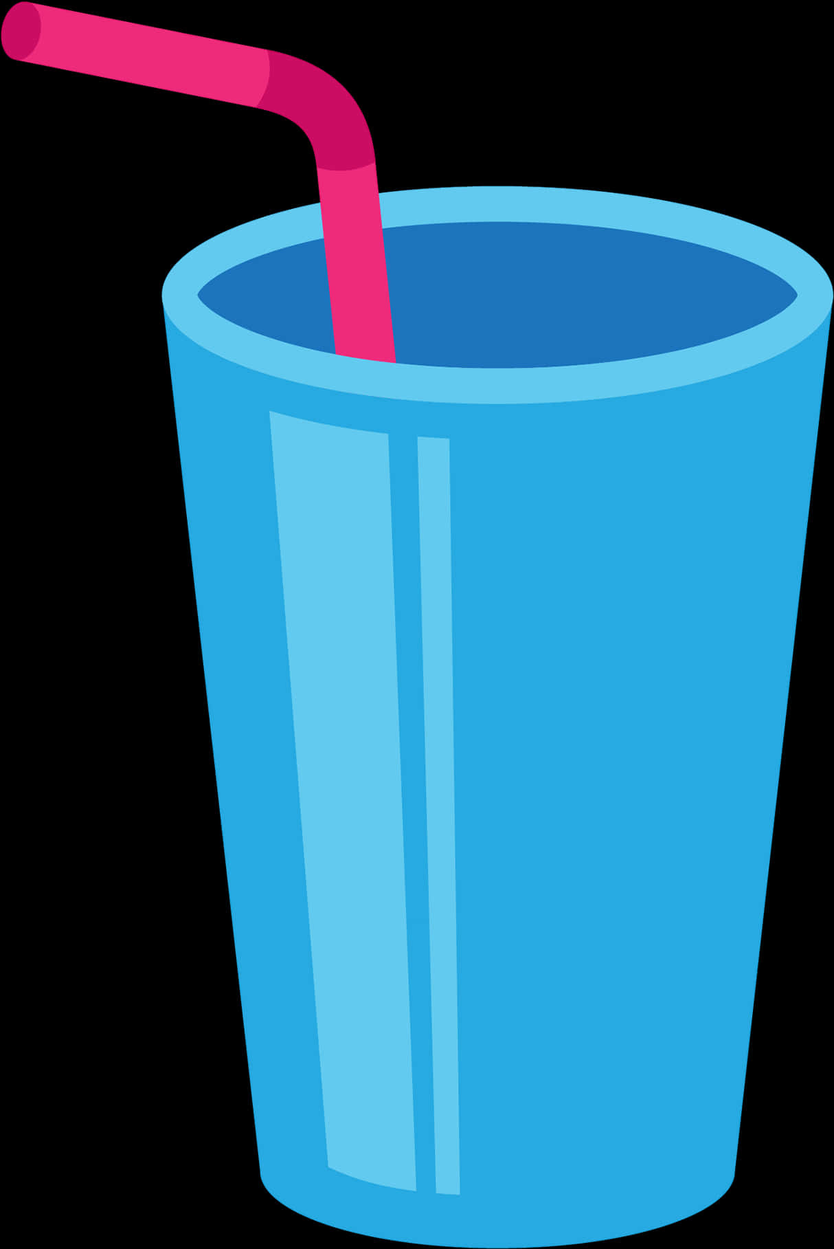 Blue Cup With Pink Straw Emoji PNG image