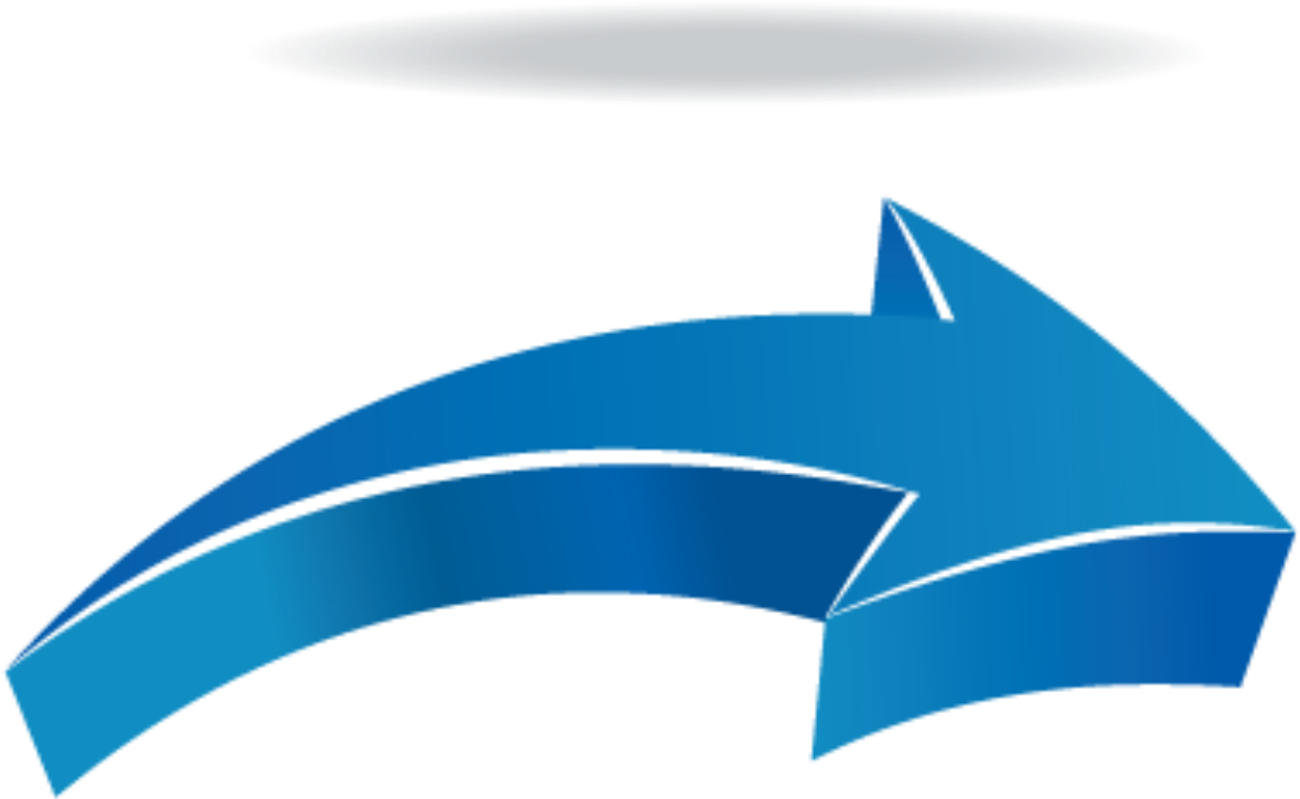 Blue Curved Arrow Graphic PNG image