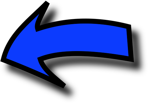 Blue Curved Arrowon Black Background PNG image