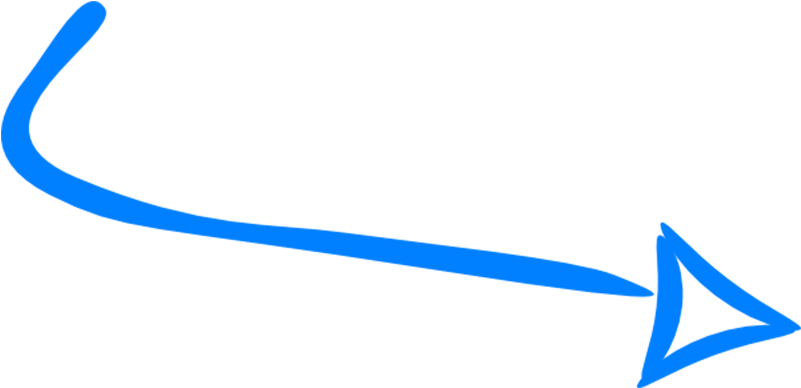 Blue Curved Hand Drawn Arrow PNG image