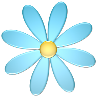 Blue Daisy Illustration PNG image