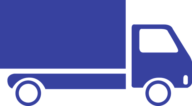 Blue Delivery Truck Vector PNG image