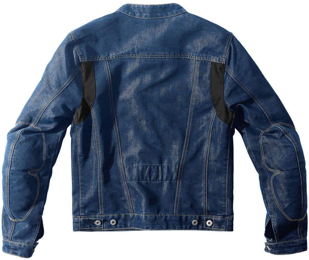 Blue Denim Jacket Back View PNG image