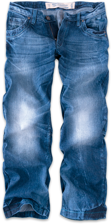Blue Denim Jeans Front View PNG image