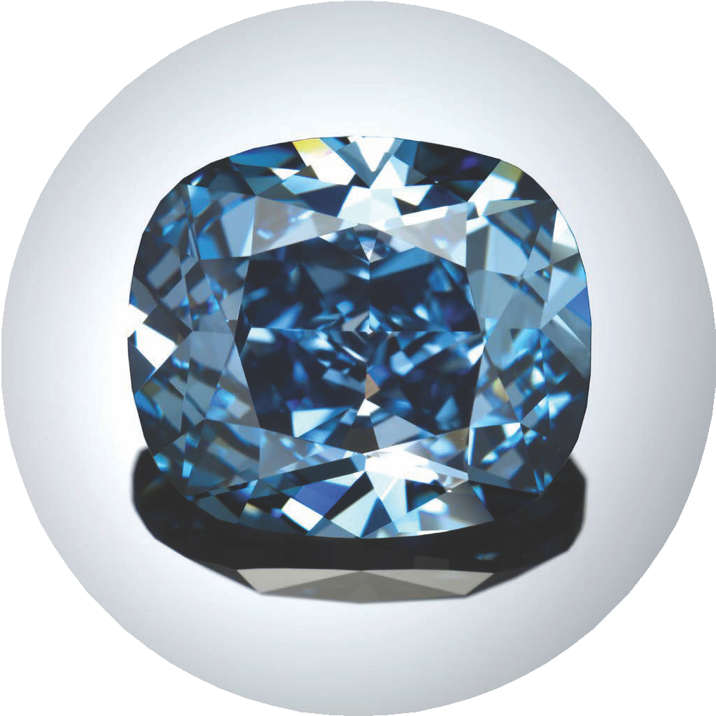 Blue Diamond Cushion Cut Gemstone PNG image