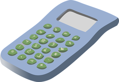 Blue Digital Calculator Illustration PNG image