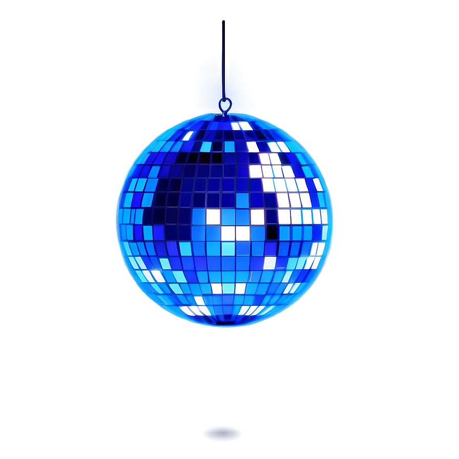 Blue Disco Ball Suspended Against Gray Background PNG image