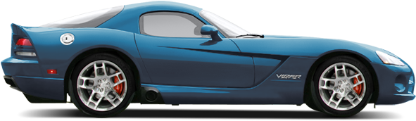 Blue Dodge Viper Side View PNG image