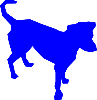 Blue Dog Silhouette Graphic PNG image