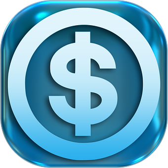 Blue Dollar Sign Icon PNG image