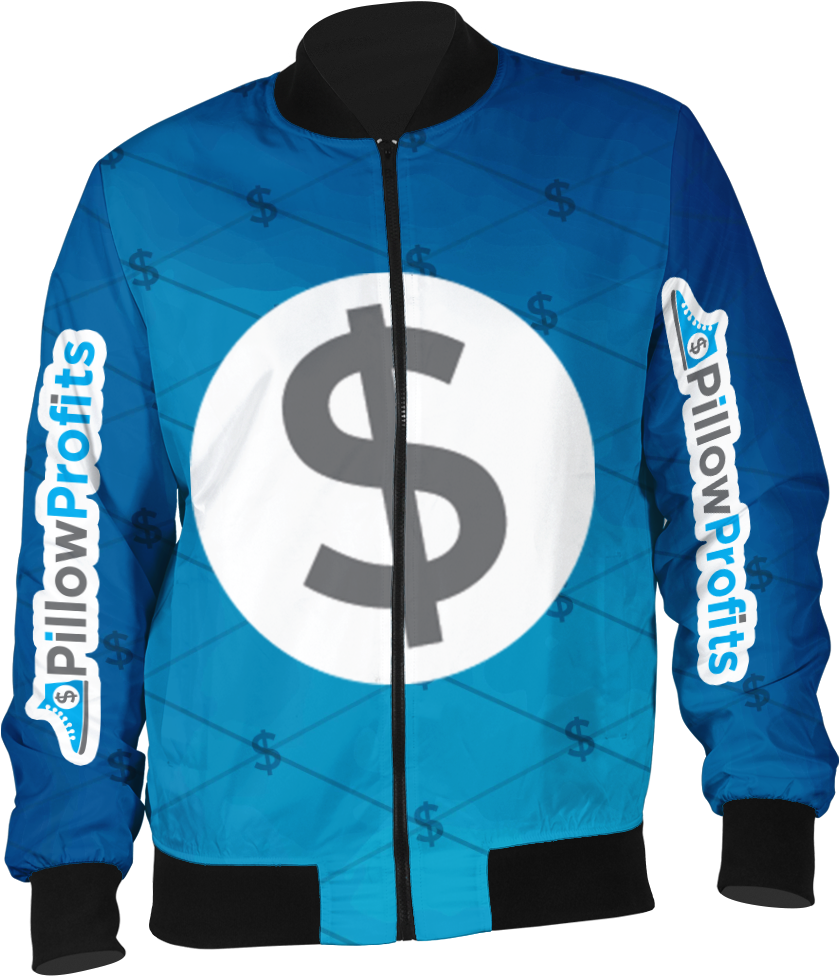 Blue Dollar Theme Jacket Mockup PNG image