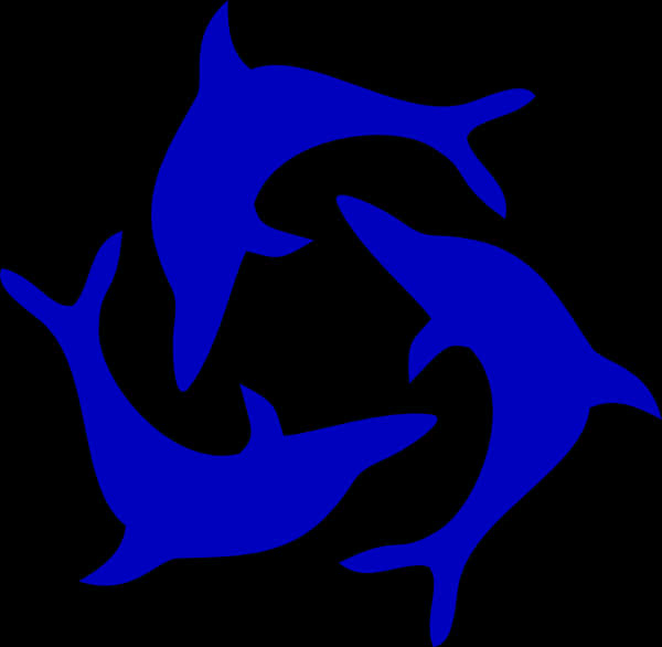 Blue Dolphin Silhouette Graphic PNG image