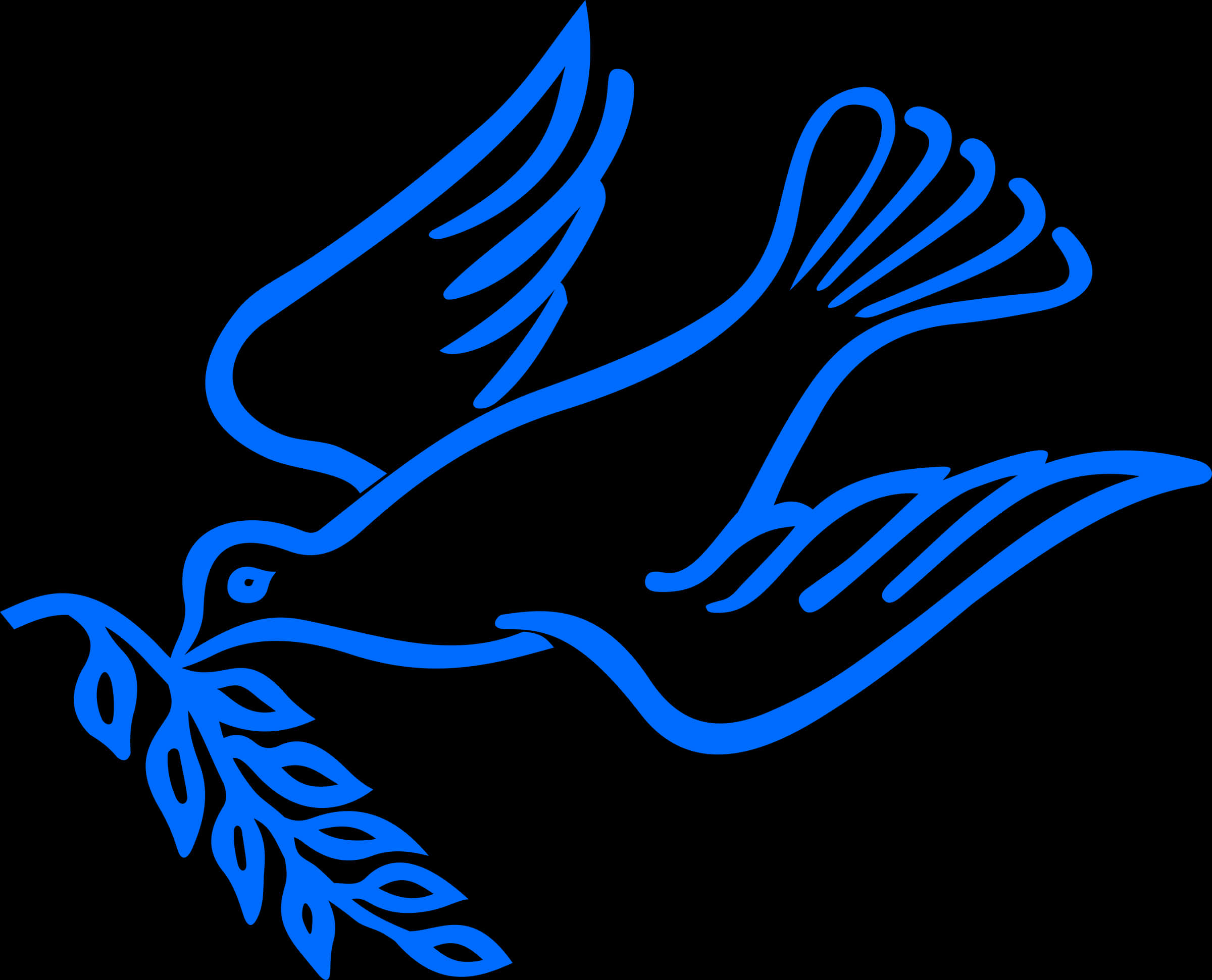 Blue Dove Peace Symbol PNG image