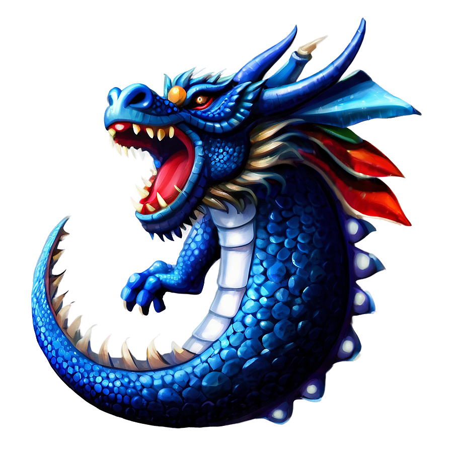 Blue Dragon And Moon Png Oou PNG image