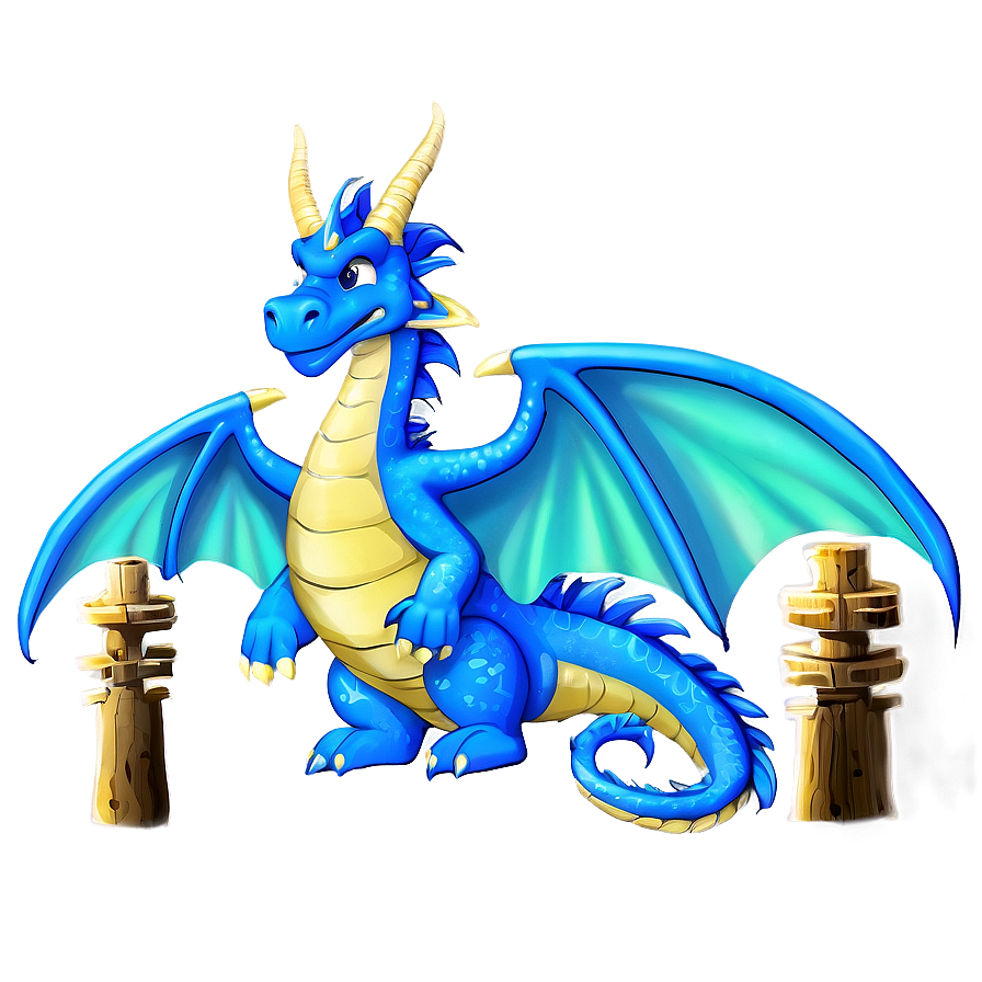 Blue Dragon With Aurora Png 06252024 PNG image