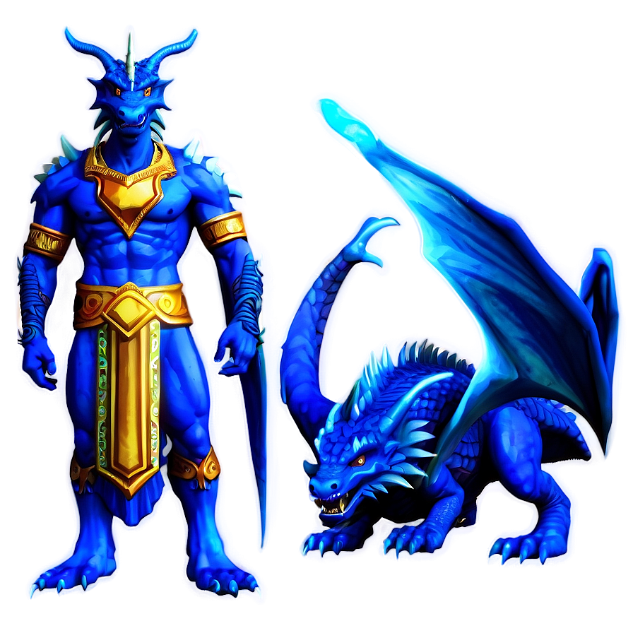 Blue Dragon With Aurora Png 78 PNG image