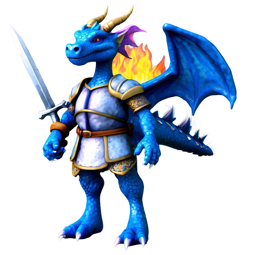 Blue Dragon With Knight Png Cxp56 PNG image