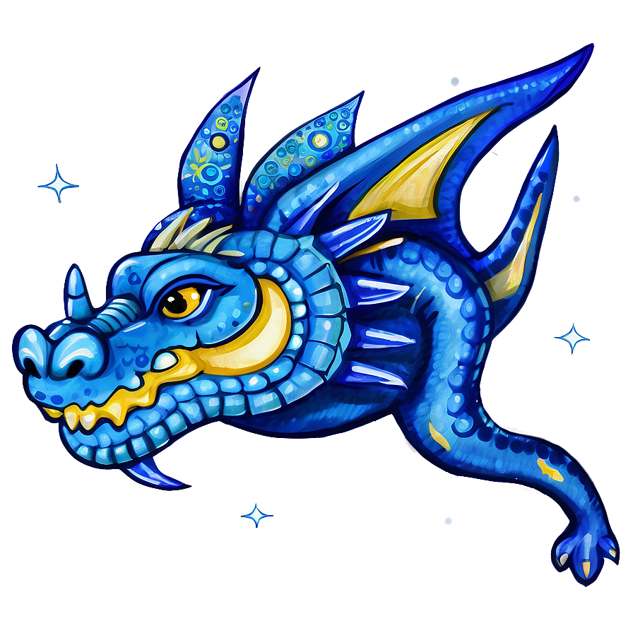 Blue Dragon With Stars Png 29 PNG image