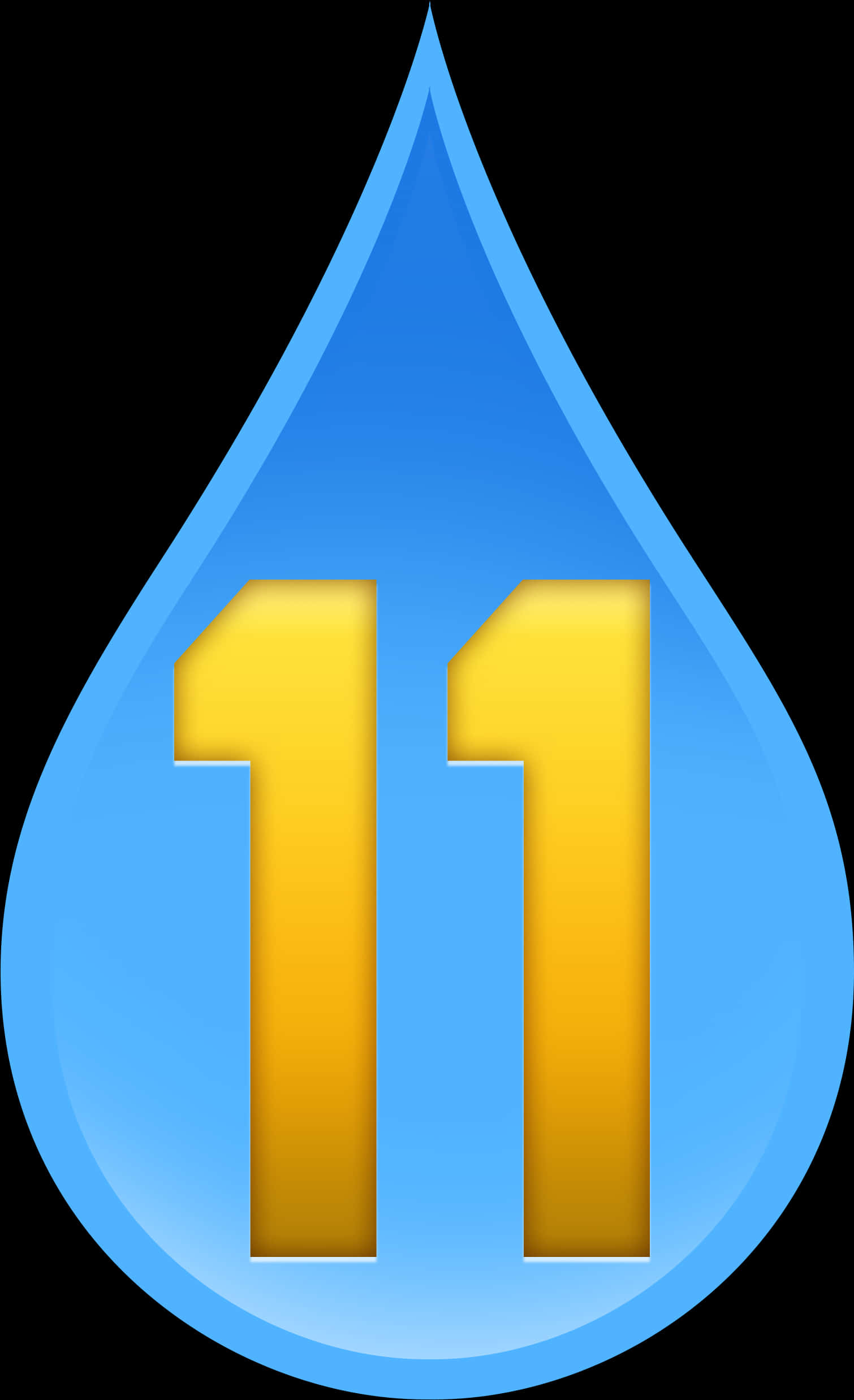 Blue Drop Number11 Emoji PNG image