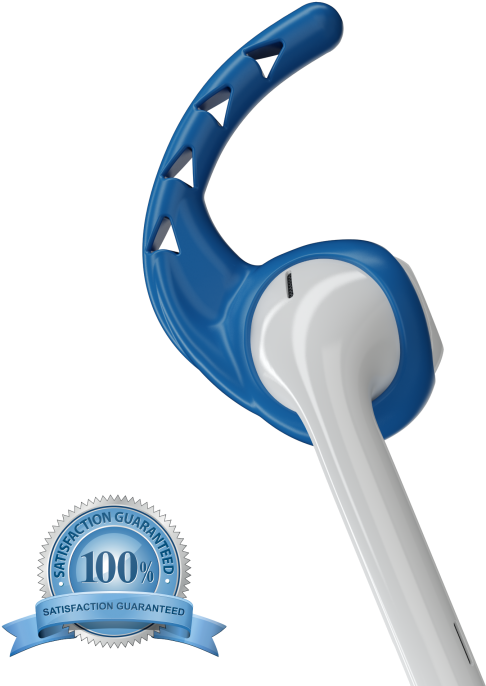 Blue Ear Hook Airpodwith Guarantee Seal PNG image