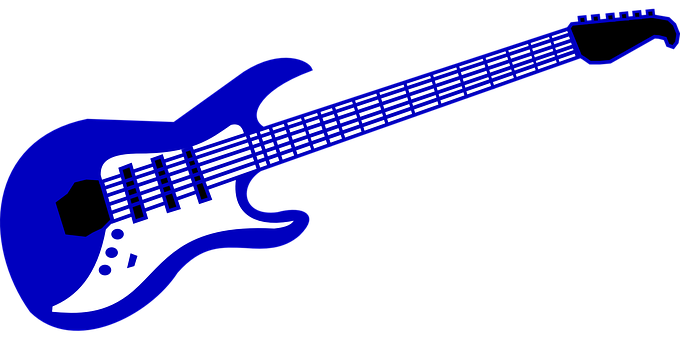 Blue Electric Guitar Illustration PNG image