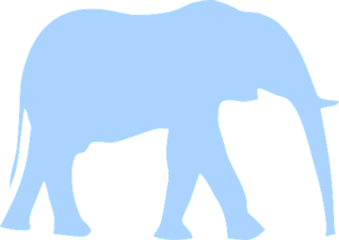 Blue Elephant Silhouette PNG image