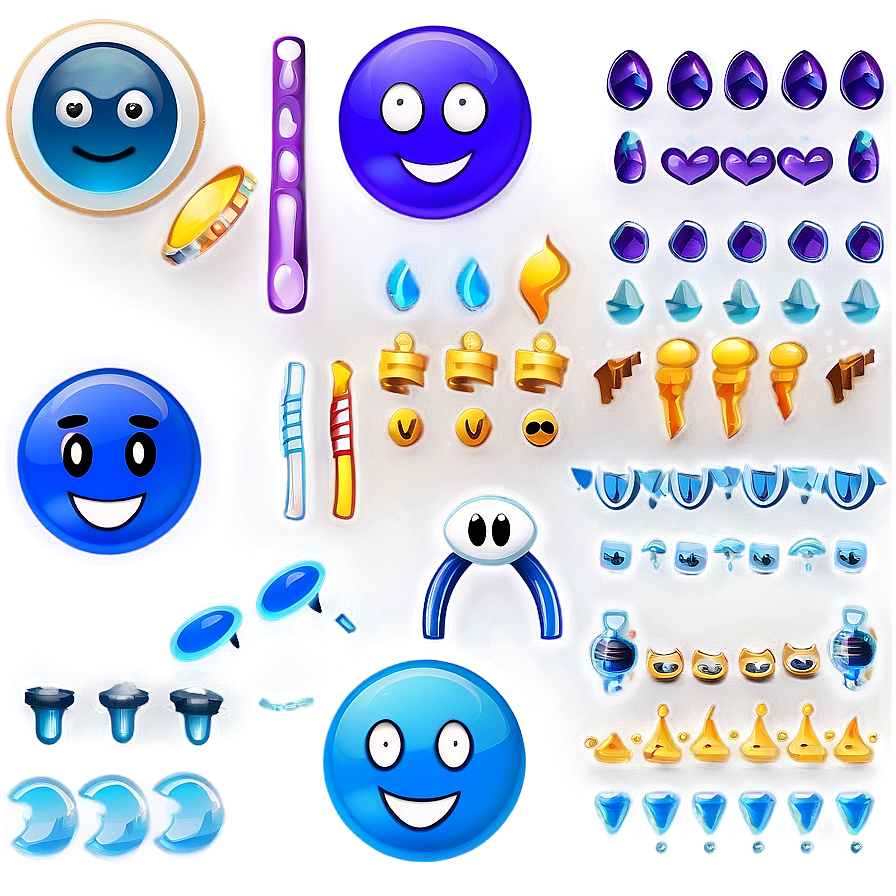 Blue Emojis Png For Designers Hta PNG image