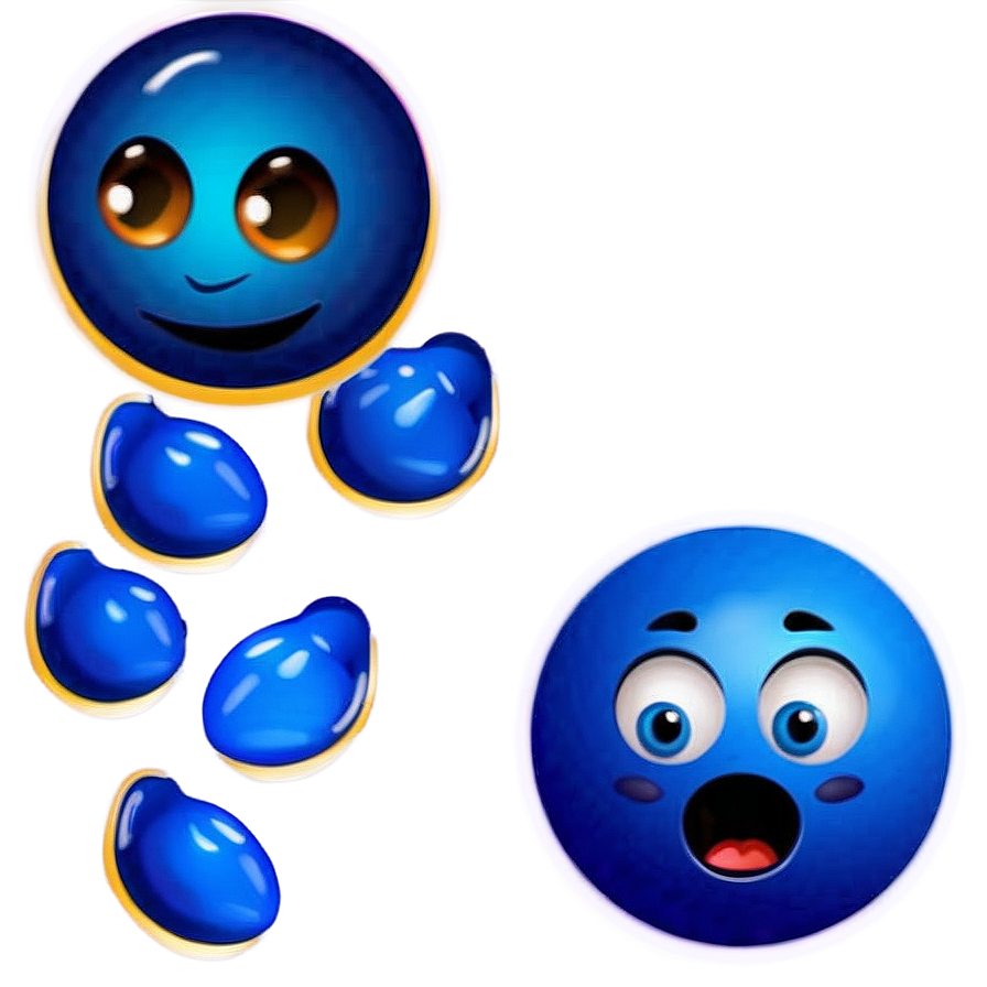 Blue Emojis Png For Messaging 06282024 PNG image