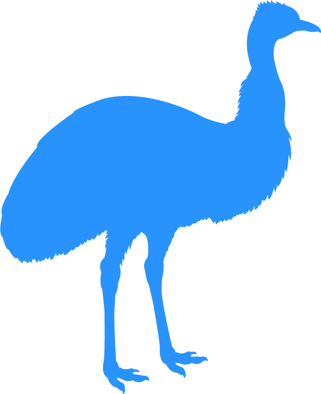 Blue Emu Silhouette Graphic PNG image