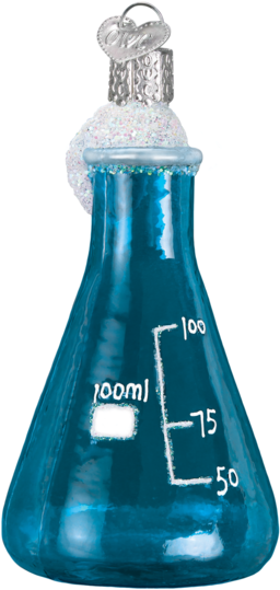 Blue Erlenmeyer Flask Ornament PNG image