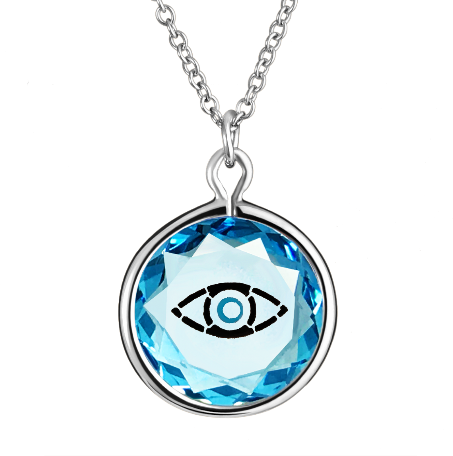 Blue Evil Eye Pendant Necklace PNG image