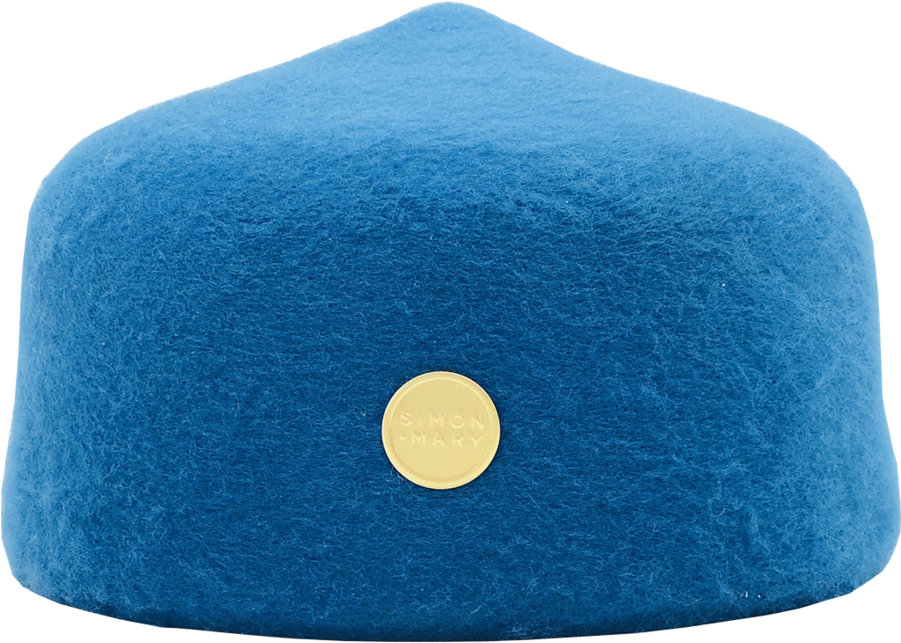 Blue Fez Hatwith Gold Emblem PNG image