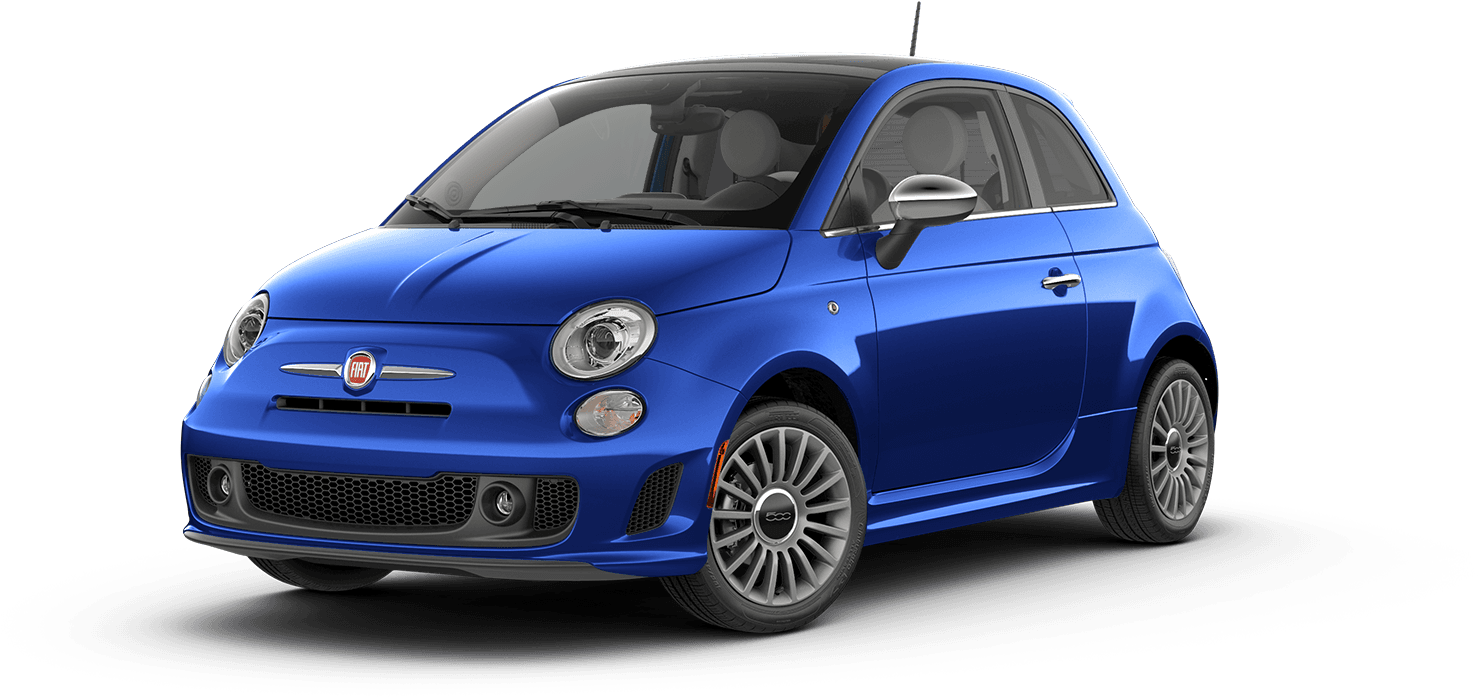 Blue Fiat500 Sport Car PNG image