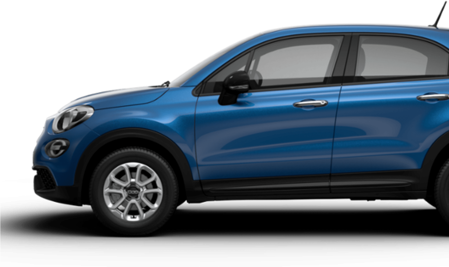 Blue Fiat500 X Side View PNG image