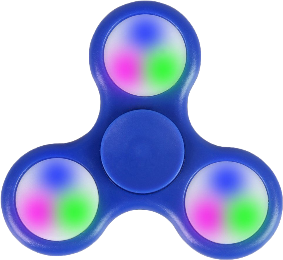 Blue Fidget Spinnerwith Colorful Center PNG image