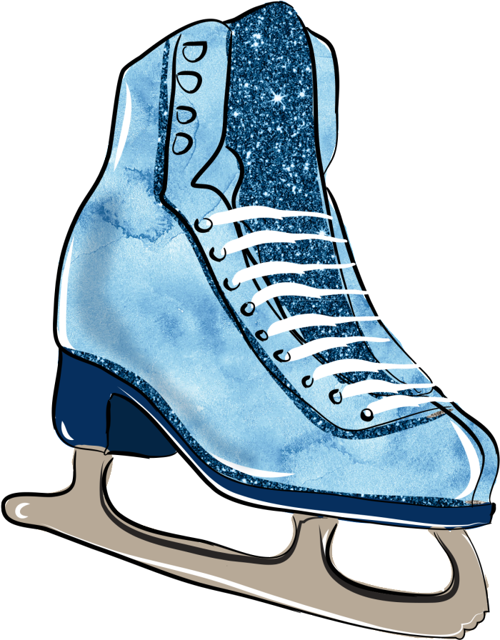 Blue Figure Skate Illustration PNG image