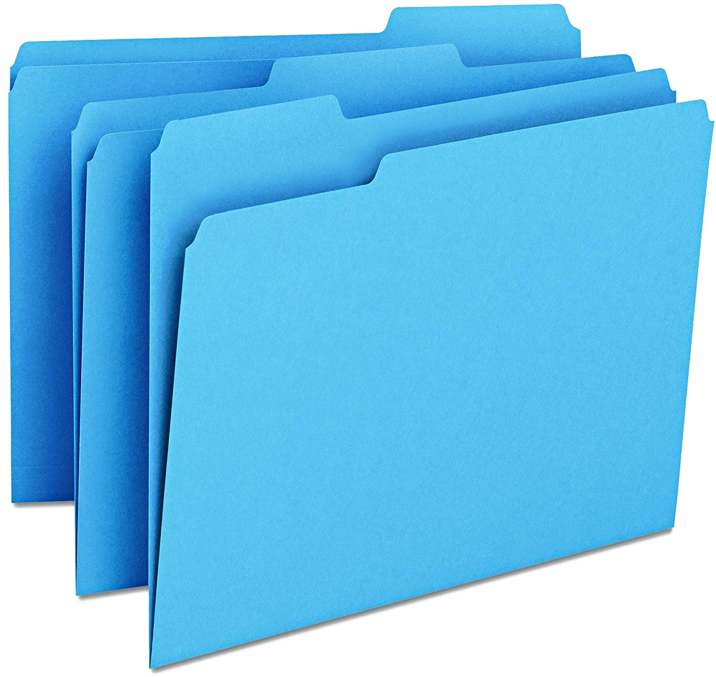 Blue File Folders Stacked PNG image