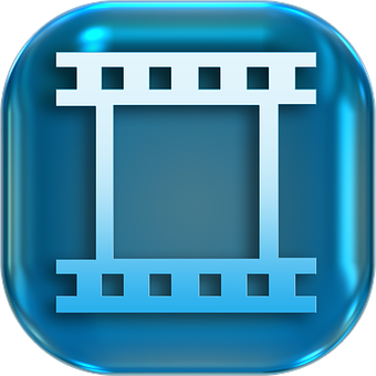Blue_ Film_ Reel_ Icon PNG image
