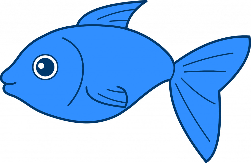 Blue Fish Cartoon Illustration PNG image