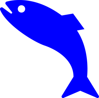 Blue Fish Icon Graphic PNG image