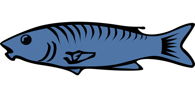 Blue Fish Silhouette Graphic PNG image