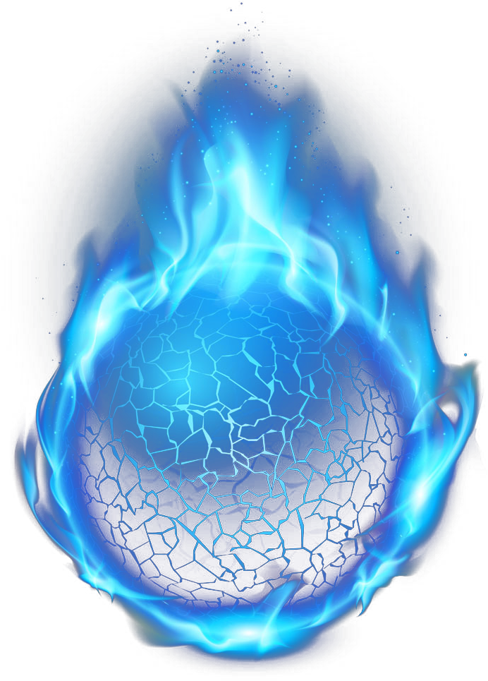 Blue Flame Energy Sphere PNG image