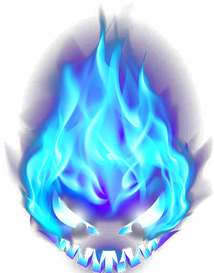 Blue Flame Monster Illustration PNG image