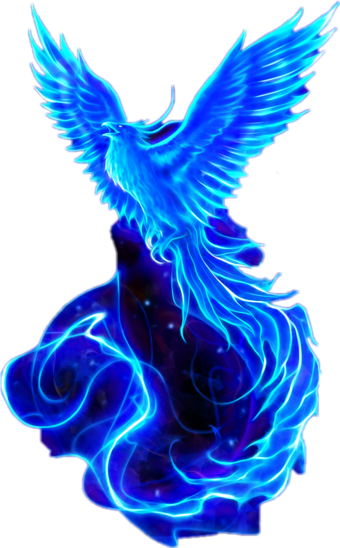 Blue Flame Phoenix Art PNG image