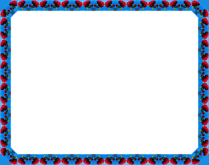 Blue Floral Decorative Frame PNG image