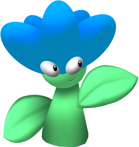 Blue Flower Creature Illustration PNG image