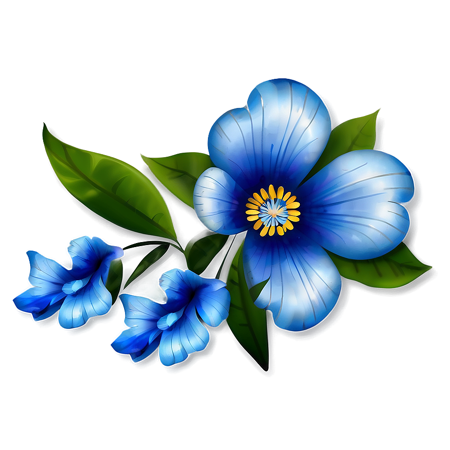 Blue Flower Design Png Pka PNG image